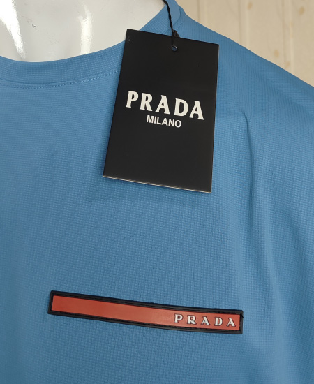 Prada T-Shirts Dry Fit Ice Blue - Image 3