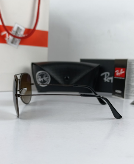 Ray Ban Sunglasses Aviator Gun Metal Brown