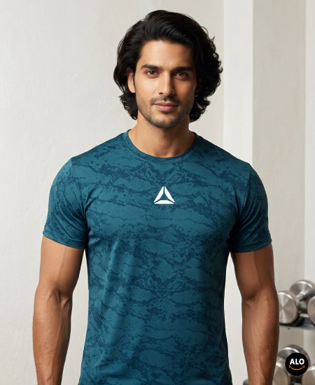 Reebok Dri Fit T-Shirts Camo Blue