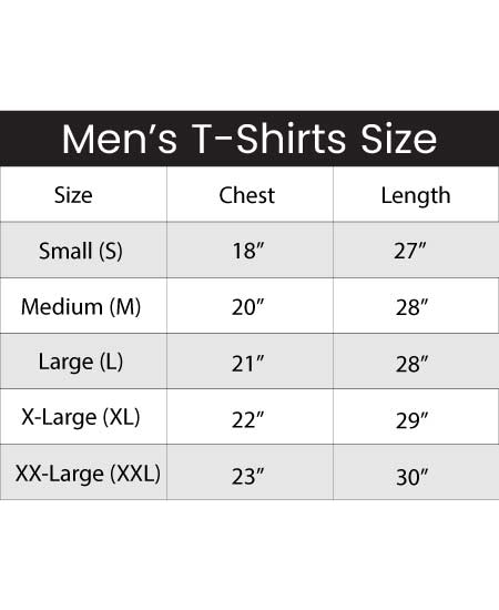 T-shirt Size Chart