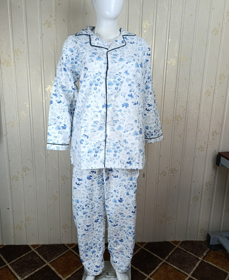 Zara Ladies Night Suit Blue Flaura - Image 3