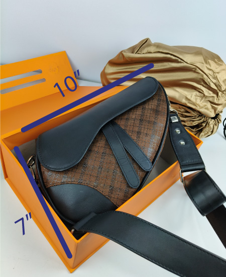 1.3 DIOR Saddle Brown Leather Handbag - Image 3