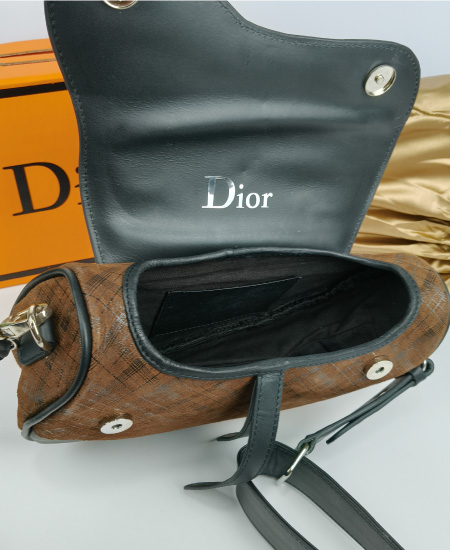 1.3 DIOR Saddle Brown Leather Handbag - Image 6