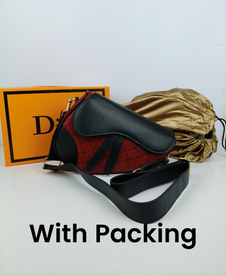 1.3 DIOR Saddle Red Leather Handbag - Image 2