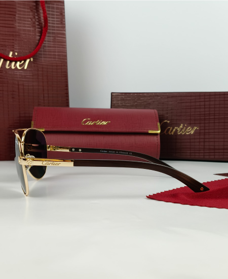 Cartier Rich Legacy Sunglasses Golden Aviator CRT-121 - Image 5