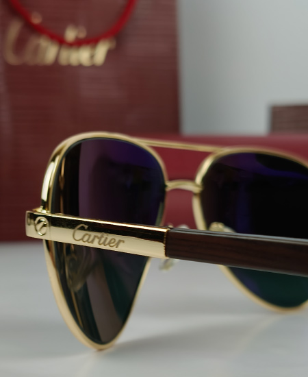 Cartier Rich Legacy Sunglasses Golden Aviator CRT-121 - Image 3