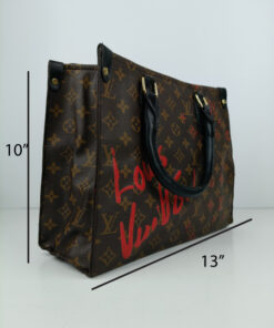 Alternative view of LV Tote Red Signature Tote Bag