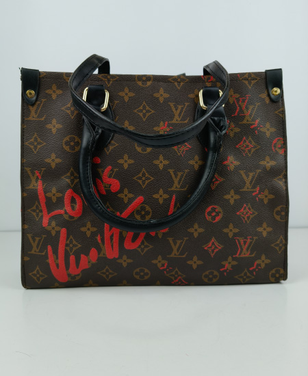 LV Tote Red Signature Tote Bag - Image 4