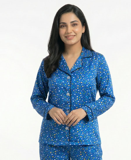 Blue Multi Dots Night Suit Zara Women's - Image 2