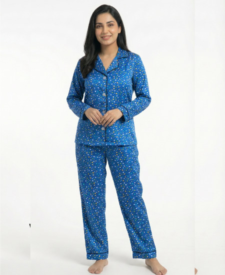 Blue Multi Dots Night Suit Zara Women's - Image 5