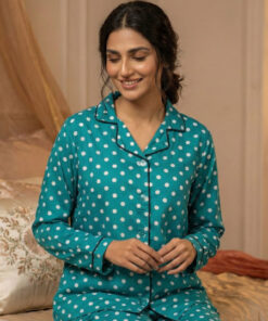 Green Polka Dots Night Suit Zara Women's