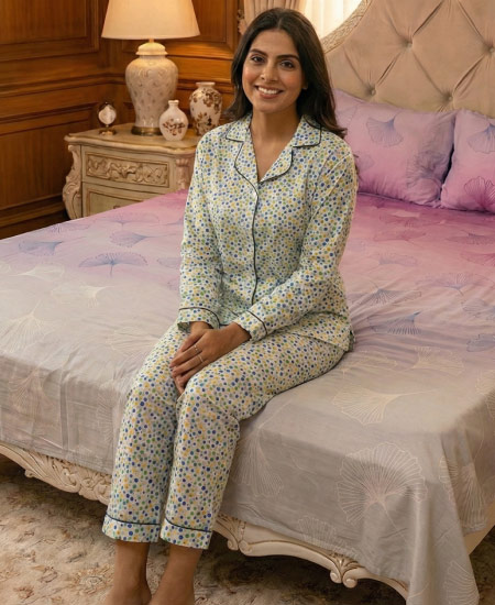 Multi Polka Dots Night Suit Zara Women's - Image 2