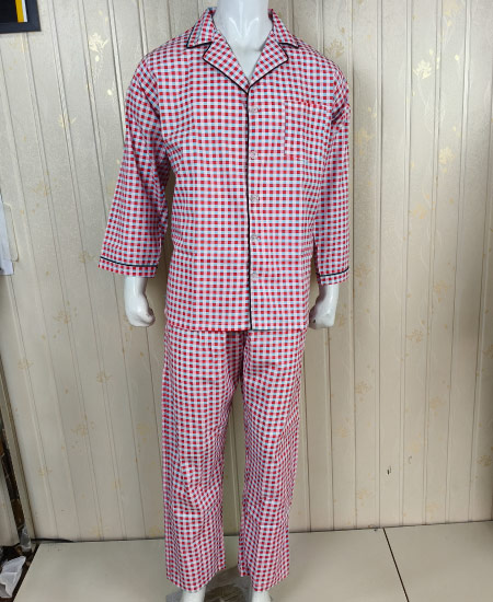 Red-Gray Check Zara Men's Night Suit - Image 4