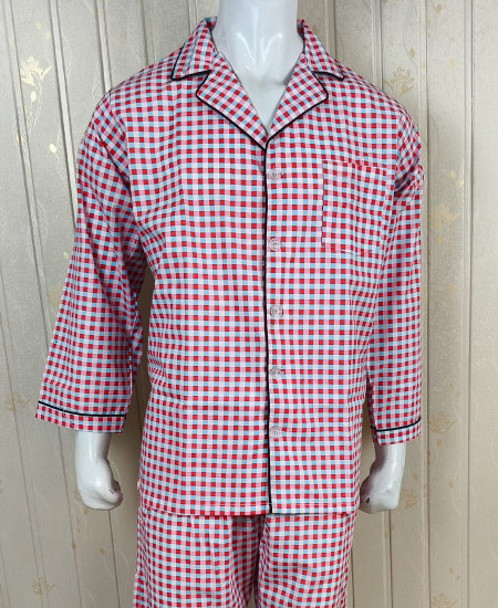 Red-Gray Check Zara Men's Night Suit - Image 3