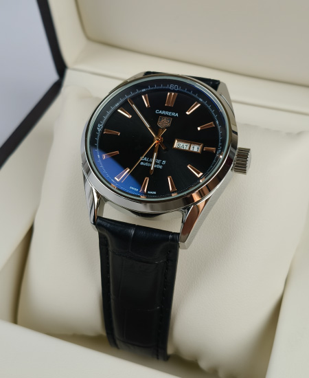Tag Heuer Carrera Calibre 5 Black Leather Strap WAR201C.FC6266