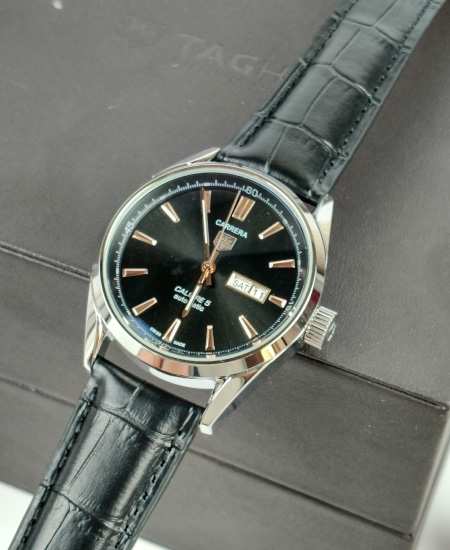 Tag Heuer Carrera Calibre 5 Black Leather Strap WAR201C.FC6266 - Image 3