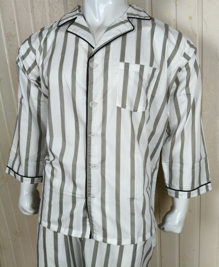White and Gray Straps Zara Men's Night Suit - Image 4