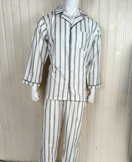 White and Gray Straps Zara Men's Night Suit - Image 3