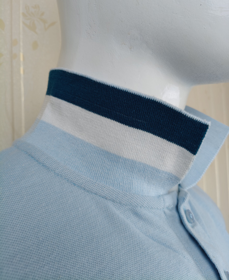 Napoleon Giordano Polo Shirt Ice Blue - Image 5