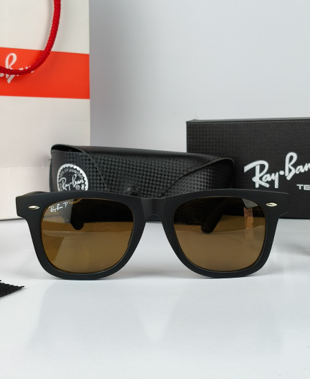 Ray-Ban Wayfarer Sunglasses Brown Polarized RB2140 - Image 3