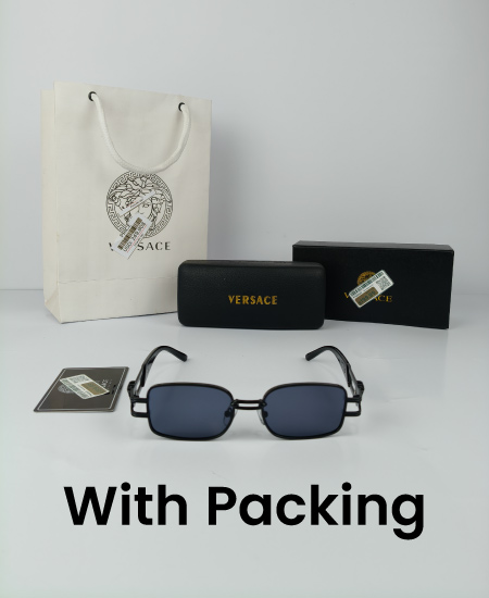 Versace Black Rectangular Sunglasses VR033 - Image 2