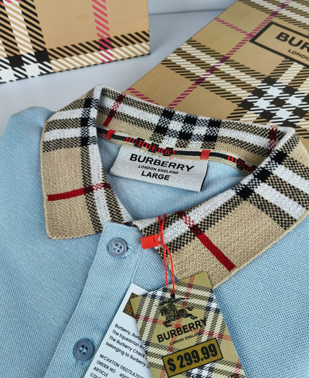 Burberry Ice Blue Polo Shirt - Image 4