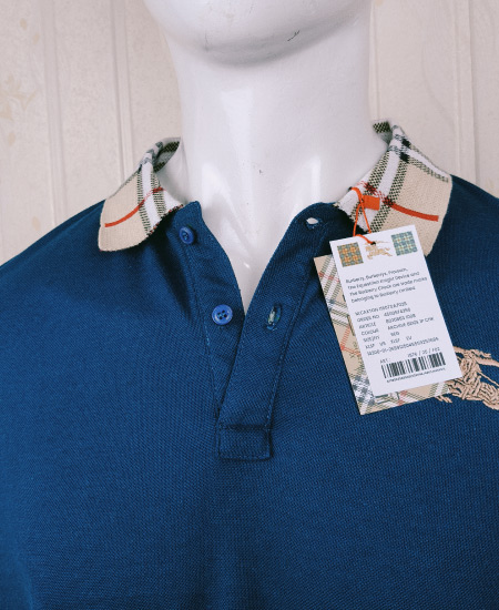 Burberry Ocean Blue Polo Shirt - Image 4