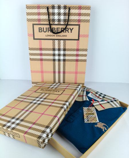 Burberry Ocean Blue Polo Shirt - Image 2