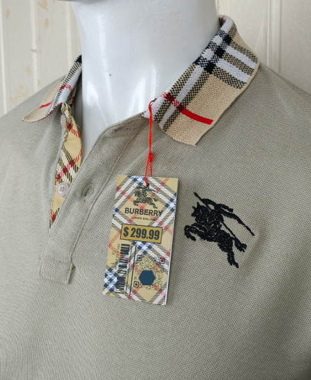 Burberry Stone Gray Polo Shirt - Image 5