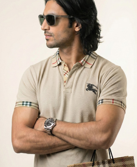 Burberry Stone Gray Polo Shirt P1