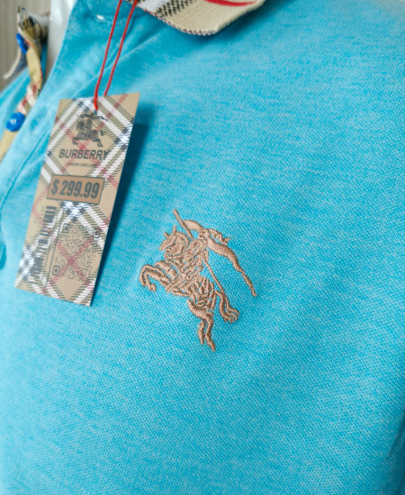 Burberry Tiffany Blue Polo Shirt - Image 5
