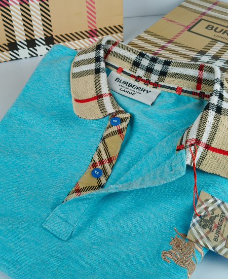 Burberry Tiffany Blue Polo Shirt - Image 6