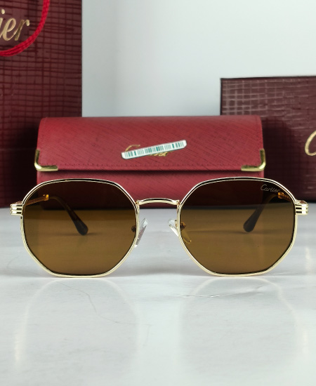 Cartier Sunglasses Retro Golden Brown CRT47 - Image 3
