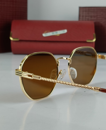 Cartier Sunglasses Retro Golden Brown CRT47 - Image 4