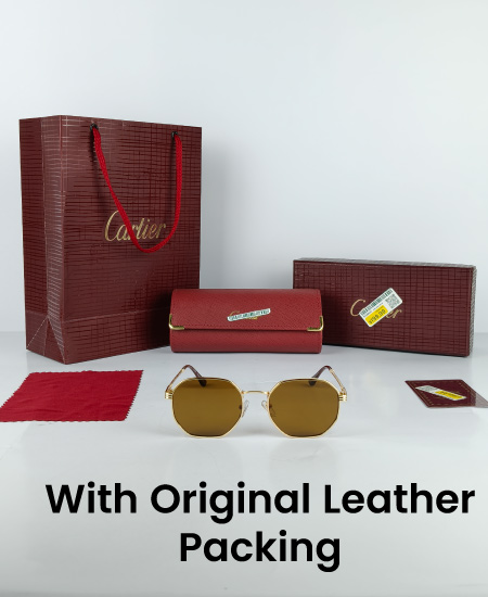 Cartier Sunglasses Retro Golden Brown CRT47 - Image 2