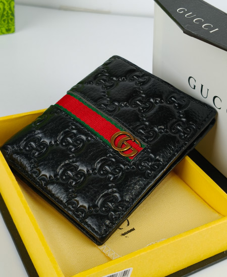 Gucci Leather Men's Wallet Black GG-936