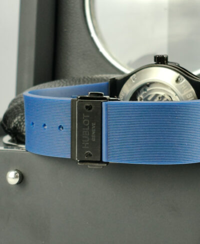 Hublot Watch Black Fusion Skeleton Blue Strap - Image 5