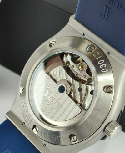 Hublot Watch Matte Fusion Skeleton Blue Strap - Image 6