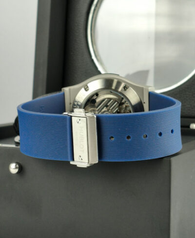 Hublot Watch Matte Fusion Skeleton Blue Strap - Image 5