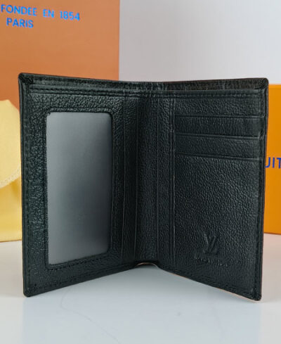 LV Men's Leather Wallet Black 181B - Image 5