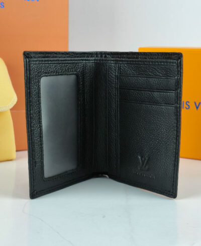LV Men's Leather Wallet Black 220 - Image 5