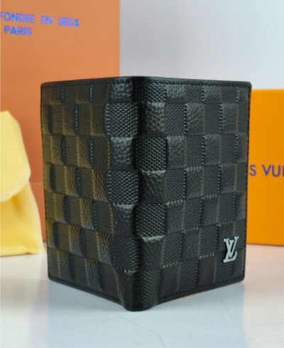 LV Men's Leather Wallet Black 181B - Image 3