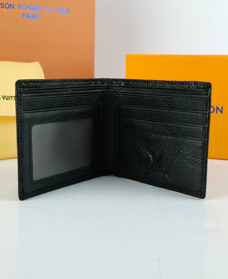 LV Men's Leather Wallet Black 60220 - Image 5