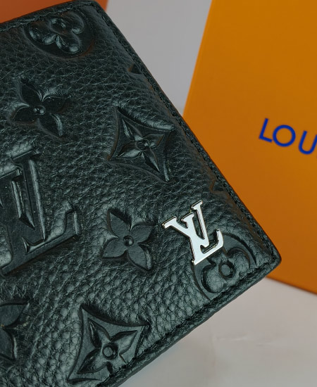 LV Men's Leather Wallet Black 60220 - Image 3