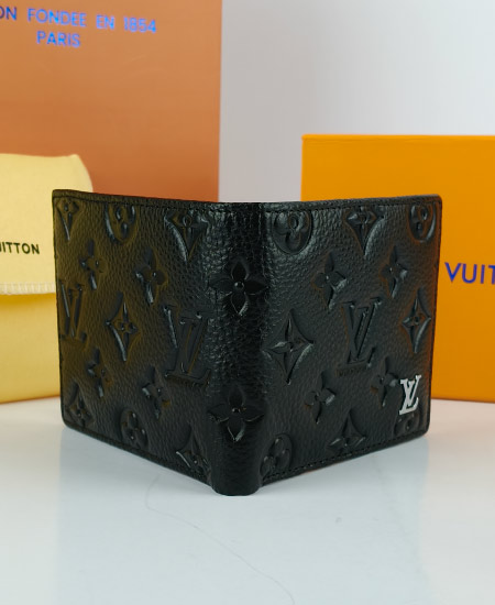 LV Men's Leather Wallet Black 60220 - Image 4