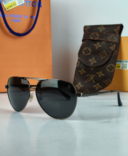 LV Sunglasses Black Night Aviator LV42