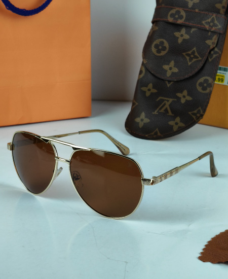 LV Sunglasses Golden Brown Aviator LV41