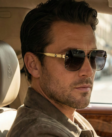 Maybach Sunglasses Golden Black May61