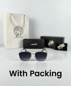 Alternative view of Versace Sunglasses Golden Black Square VR032
