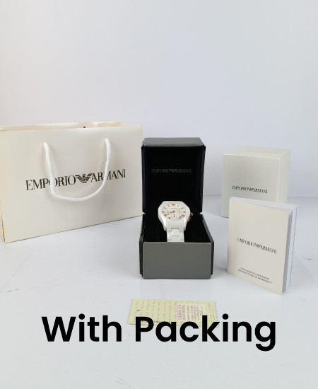 Armani Ceramic White Roman Watch - Image 2